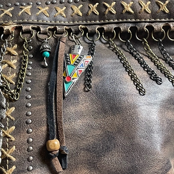 Montana West Brown Embellished Shoulder Bag - Picture 4 of 9